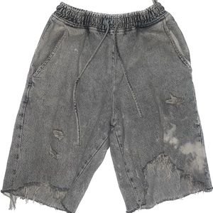 ZARA Gray Distressed Denim Shorts